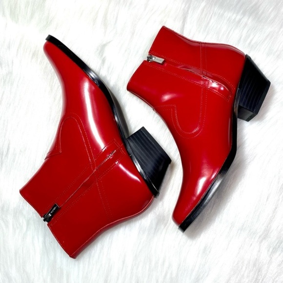 NWT CK Leather Ankle Boots Western Booties Vintage - Picture 7 of 8